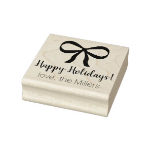 Tampons Encreurs Timbre de Joyeux Vacances à Ribbon Bow