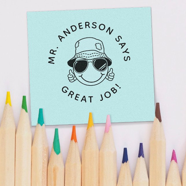 Tampons Encreurs Timbre de l'enseignant personnalisé Retour à l'éco (Créateur téléchargé)