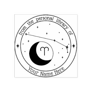 Tampons Encreurs Timbre de livre Zodiac personnalisé Aries