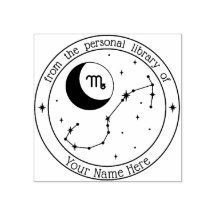 Timbre de livre Zodiac personnalisé Scorpio