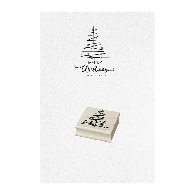 Tampons Encreurs Timbre de l'ornement de l'arbre de Noël (christmas tree stamp, ornament stamp, holiday stamp, festive stamp, decorated tree stamp, )
