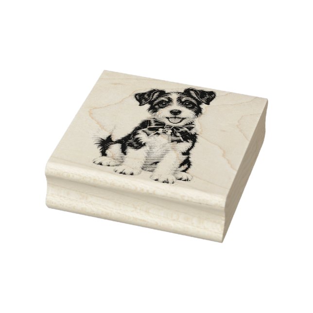 Tampons Encreurs Timbre de Terrier Noir et Blanc Mignon (Tampon)