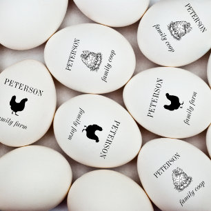 Tampons Encreurs Timbre d'oeuf Famille Coop Minimaliste Rustique
