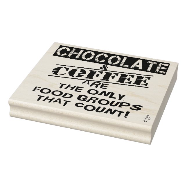 Tampons Encreurs Timbre Drôle Chocolat & Café Wood Art, 4 x 5 (Tampon)