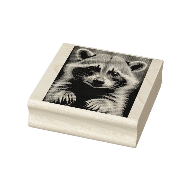 Tampons Encreurs Timbre en bois de RACCOON CUT (Tampon)