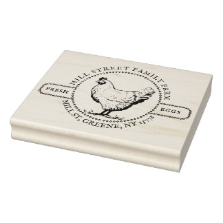 Tampons Encreurs Timbre en bois HEN vintage Oeufs de ferme locaux f