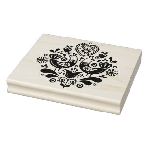 Tampons Encreurs Timbre en bois - Oiseaux Motifs d'art populaire sc