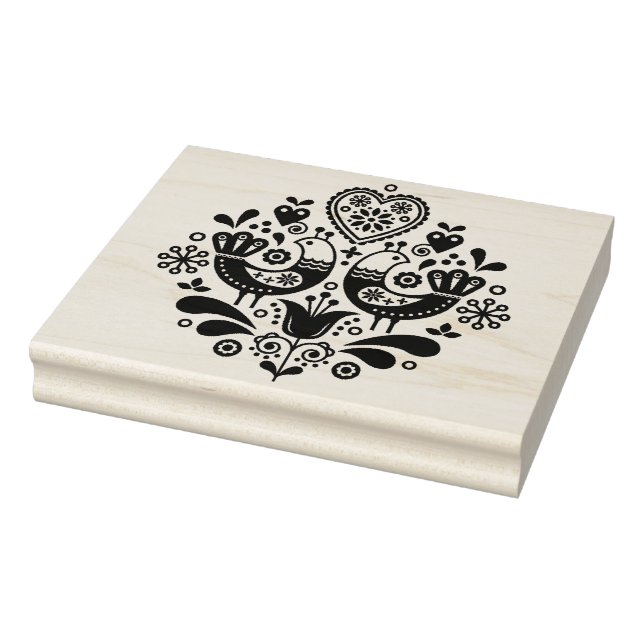 Tampons Encreurs Timbre en bois - Oiseaux Motifs d'art populaire sc (Tampon)