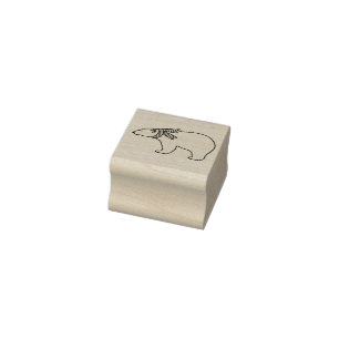 Tampons Encreurs Timbre en bois - Ours polaire