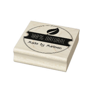 Tampons Encreurs Timbre en bois personnalisé "100% naturel"