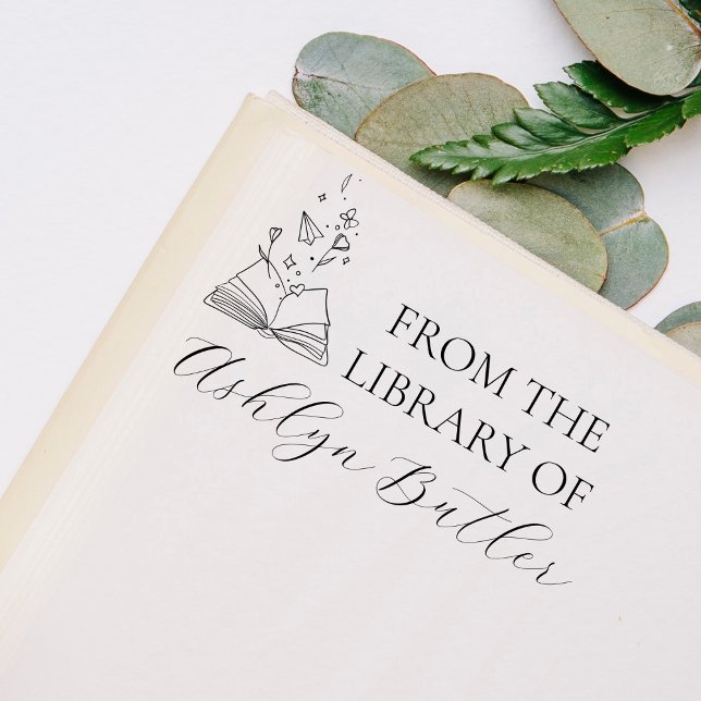 Tampons Encreurs Timbre en bois personnalisé 'De la bibliothèque de (Créateur téléchargé)