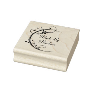 Tampons Encreurs Timbre en bois personnalisé "Fabriqué par"