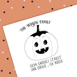 Tampons Encreurs Timbre en bois pour Halloween Jack-O-Lantern