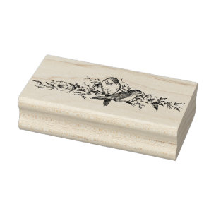 Tampons Encreurs Timbre en caoutchouc antique vintage à deux oiseau