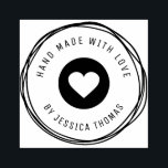 Tampons Encreurs Timbre en caoutchouc d'amour artisanal<br><div class="desc">Un design charmant avec une bague et un texte noir personnalisé.</div>