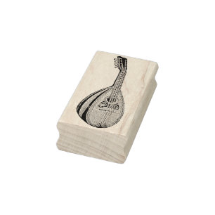 Tampons Encreurs Timbre en caoutchouc d'art de mandoline vintage
