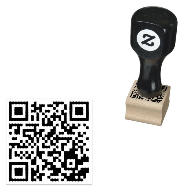 Tampons Encreurs Timbre en caoutchouc d'art en bois - Code QR perso (Tamponné)