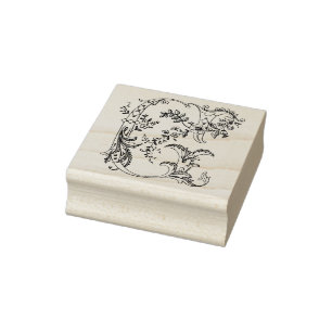 Tampons Encreurs Timbre en caoutchouc de 3 tailles Monogramme Lettr