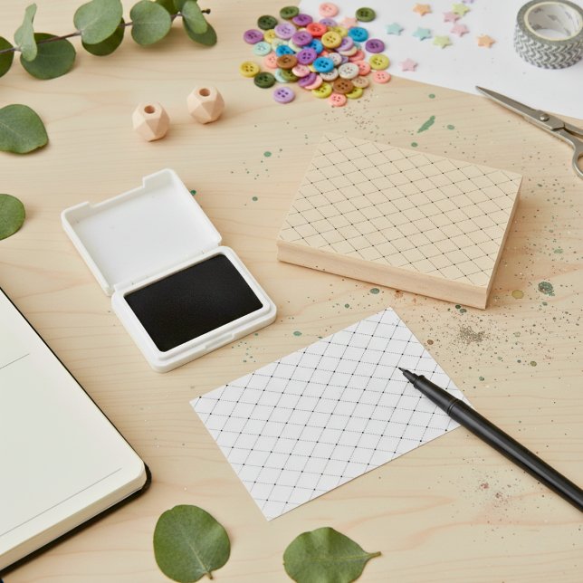 Tampons Encreurs Timbre en caoutchouc de grille de diamant classiqu (Classic Diamond Grid Rubber Stamp)