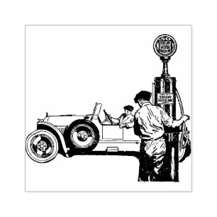 Tampons Encreurs Timbre en caoutchouc de la station-service vintage