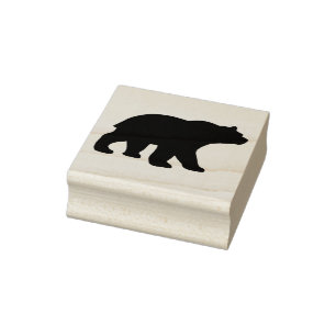 Tampons Encreurs timbre en caoutchouc d'ours noir rustique