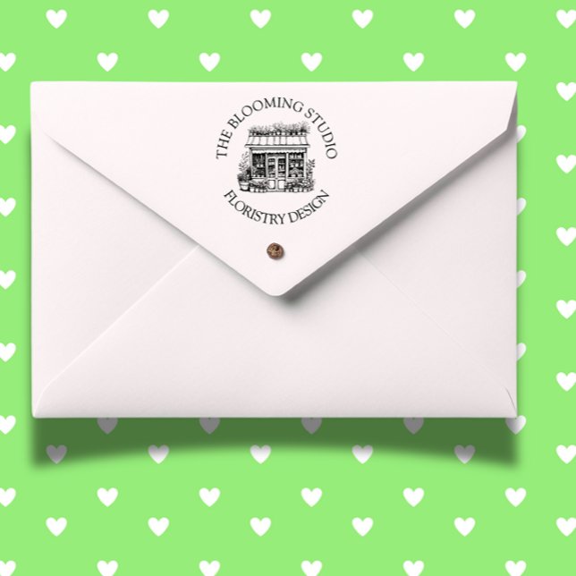 Tampons Encreurs Timbre en caoutchouc du studio Florisefront Storef (Personalize your flower shop branding with the Florist Storefront Studio Rubber Stamp)