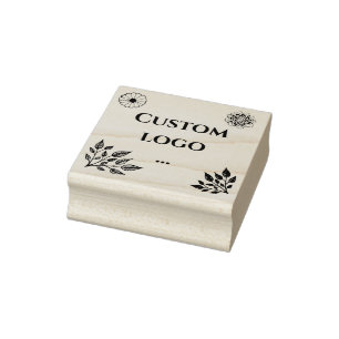 Tampons Encreurs Timbre en caoutchouc Floral Custom, logo de rempla