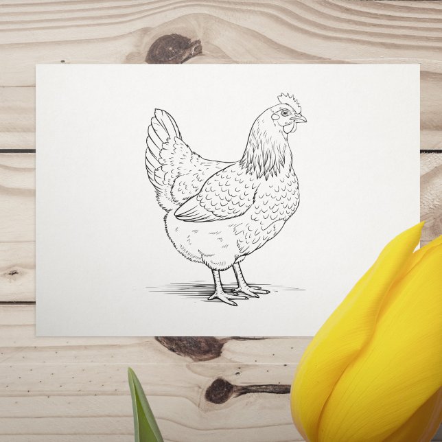 Tampons Encreurs Timbre en caoutchouc Hen (Hen Rubber Stamp)