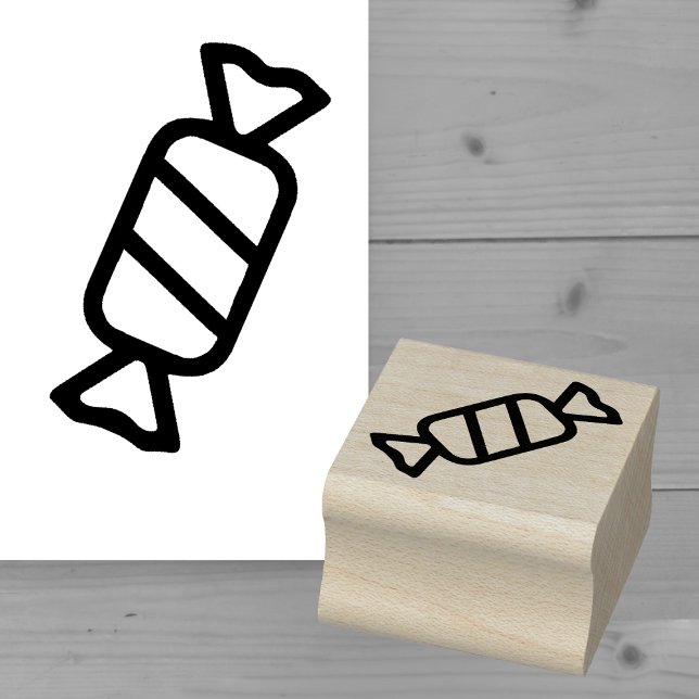 Tampons Encreurs Timbre en caoutchouc miniature simple enveloppé (Sweet and Simple: Miniature Wrapped Lolly Rubber Stamp)