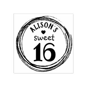 Tampons Encreurs Timbre en caoutchouc personnalisé sweet sixteen te