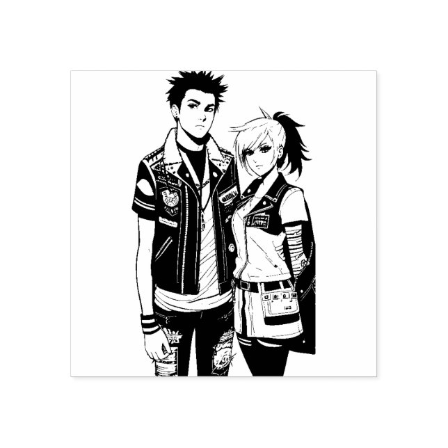 Tampons Encreurs Timbre en caoutchouc Punk Rockers (Impression)