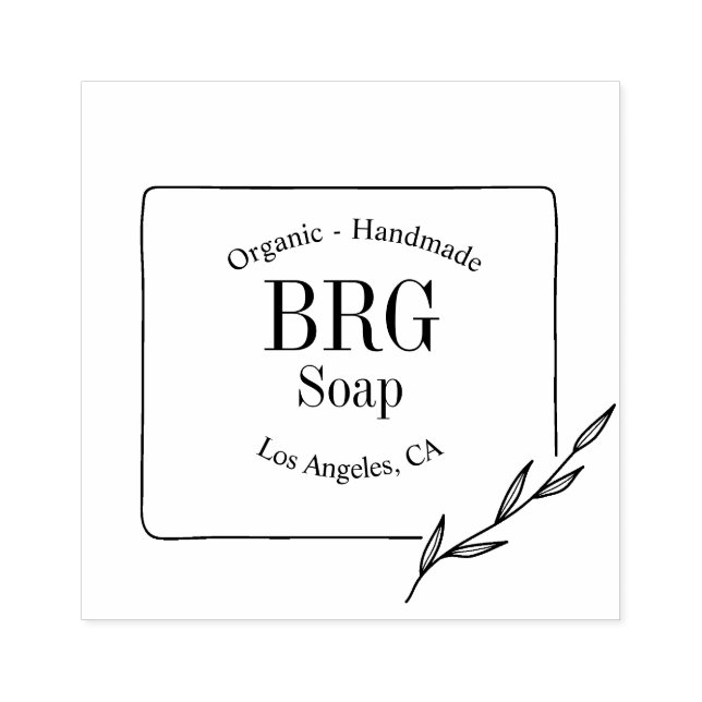 Tampons Encreurs Timbre en caoutchouc simple Monogramme bio (Impression)