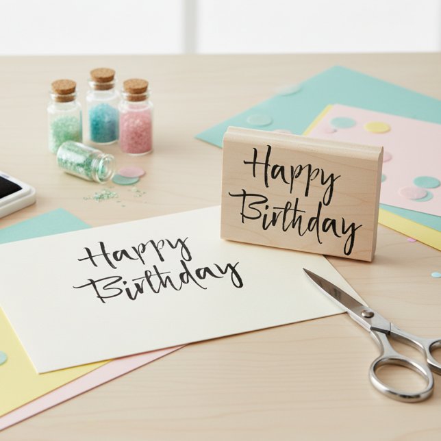 Tampons Encreurs Timbre Joyeux Anniversaire (Happy Birthday Rubber Stamp)