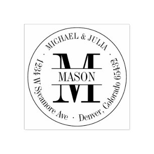 Tampons Encreurs Timbre Monogramme Arrondi Classique