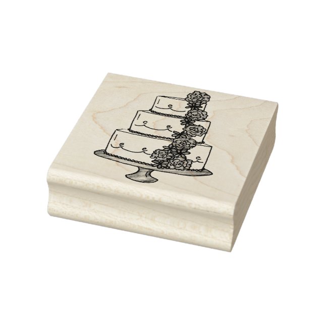 Tampons Encreurs Timbre nuptiale Rose Fiançailles Mariage de gâteau (Tampon)