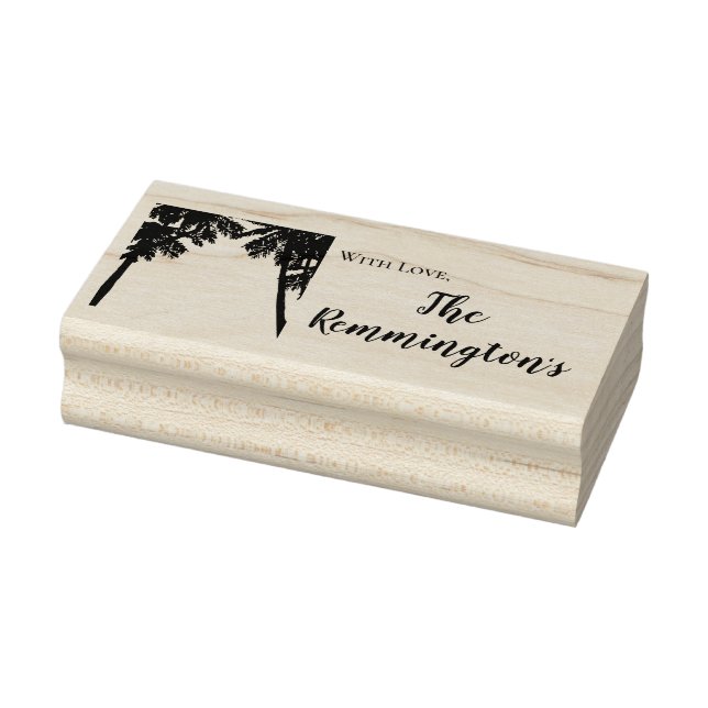 Tampons Encreurs Timbre Personnalisé Plage Coucher de soleil Palm A (Tampon)