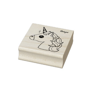 Tampons Encreurs Timbre unique à licorne - anniversaires, gâteries,