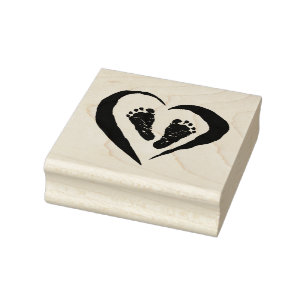 Tampons Encreurs Timbres en bois / Coeur avec pieds