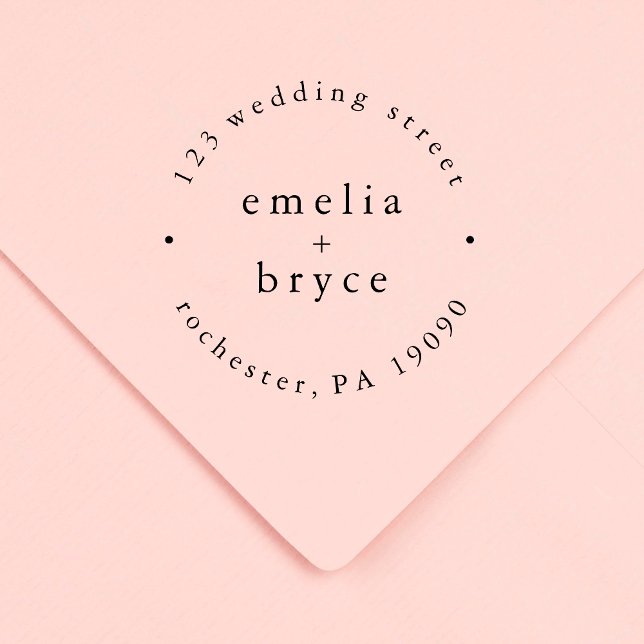 Tampons Encreurs Timbres en caoutchouc de mariage bohème simple mon (EMELIA Monogram Simple Boho Wedding Rubber Stamps)