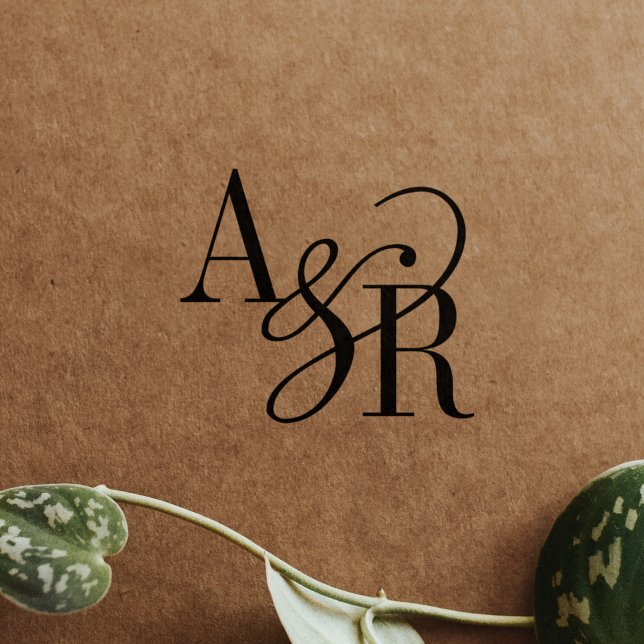 Tampons Encreurs Timbres en caoutchouc pour mariage moderne chic av (ANDREA Monogram Chic Modern Wedding Rubber Stamps)