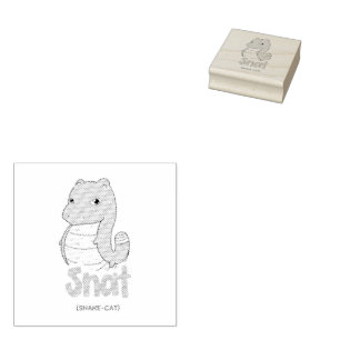 Tampons Encreurs Timbrre Snat (Serpent + Chat) Encre Cute