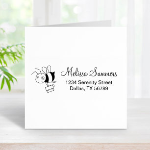 Tampons Encreurs Tired Stress Bee Holding Briefcase Adresse