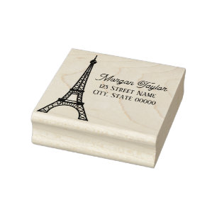Tampons Encreurs Tour Eiffel Élégant #2 Dessin Nom Adresse de Retou
