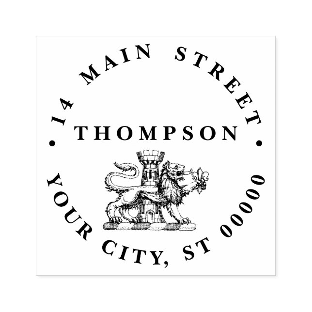 Tampons Encreurs Tour Lion Fleur de Lis Crest Emblem C (Impression)