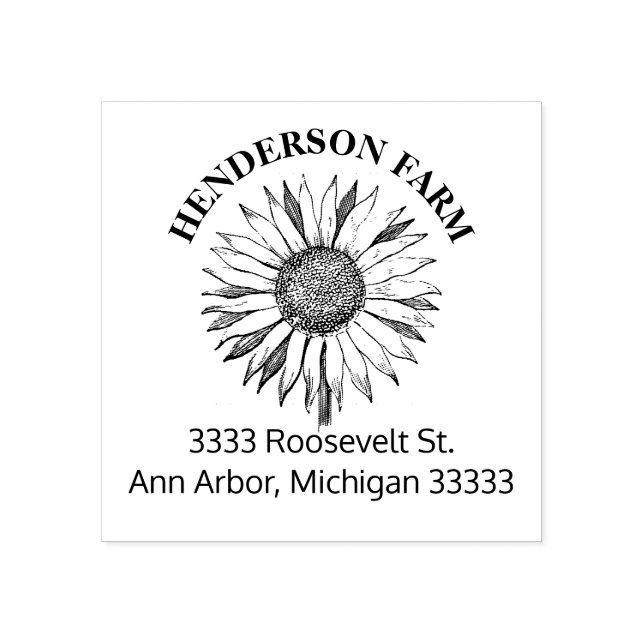 Tampons Encreurs Tournesol rustique Nom commercial Timbre en caoutc (Impression)