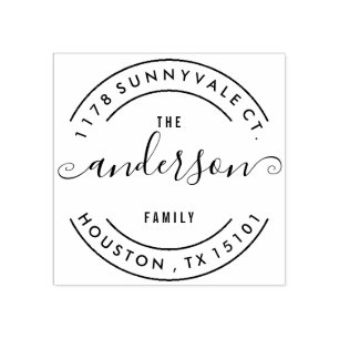 Tampons Encreurs Tout autour du timbre d'adresse de retour de famil