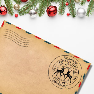 Tampons Encreurs Trains de Noël Santa Mail Renne Mignon