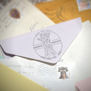 Tampons Encreurs Tree Trunk Couples Initials Save The Date Wedding