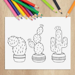 Tampons Encreurs Trio de cactus pour enfants et artisanat à colorie