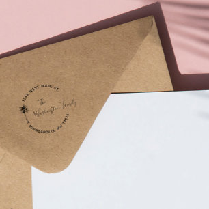 Tampons Encreurs Tropical Family Return Adresse Nom personnalisé